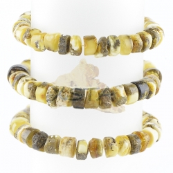 Green yellow amber beads bracelet